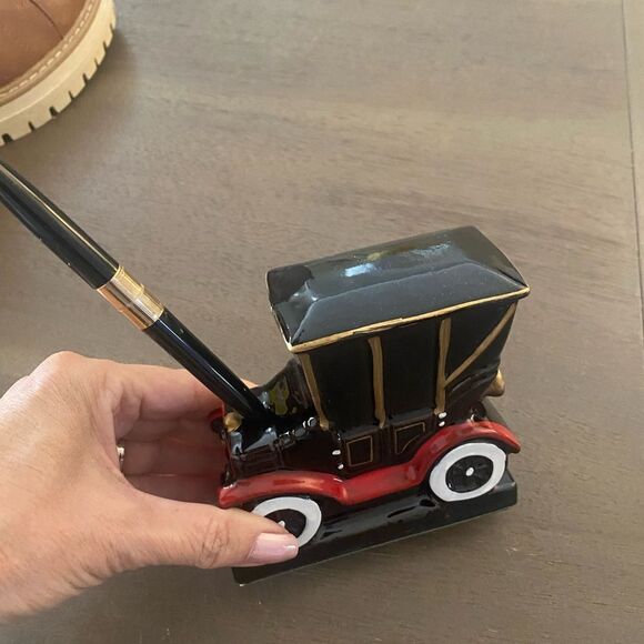 Vintage Antique Car Desk Set/ Bookends Pen Set - Picture 3 of 6